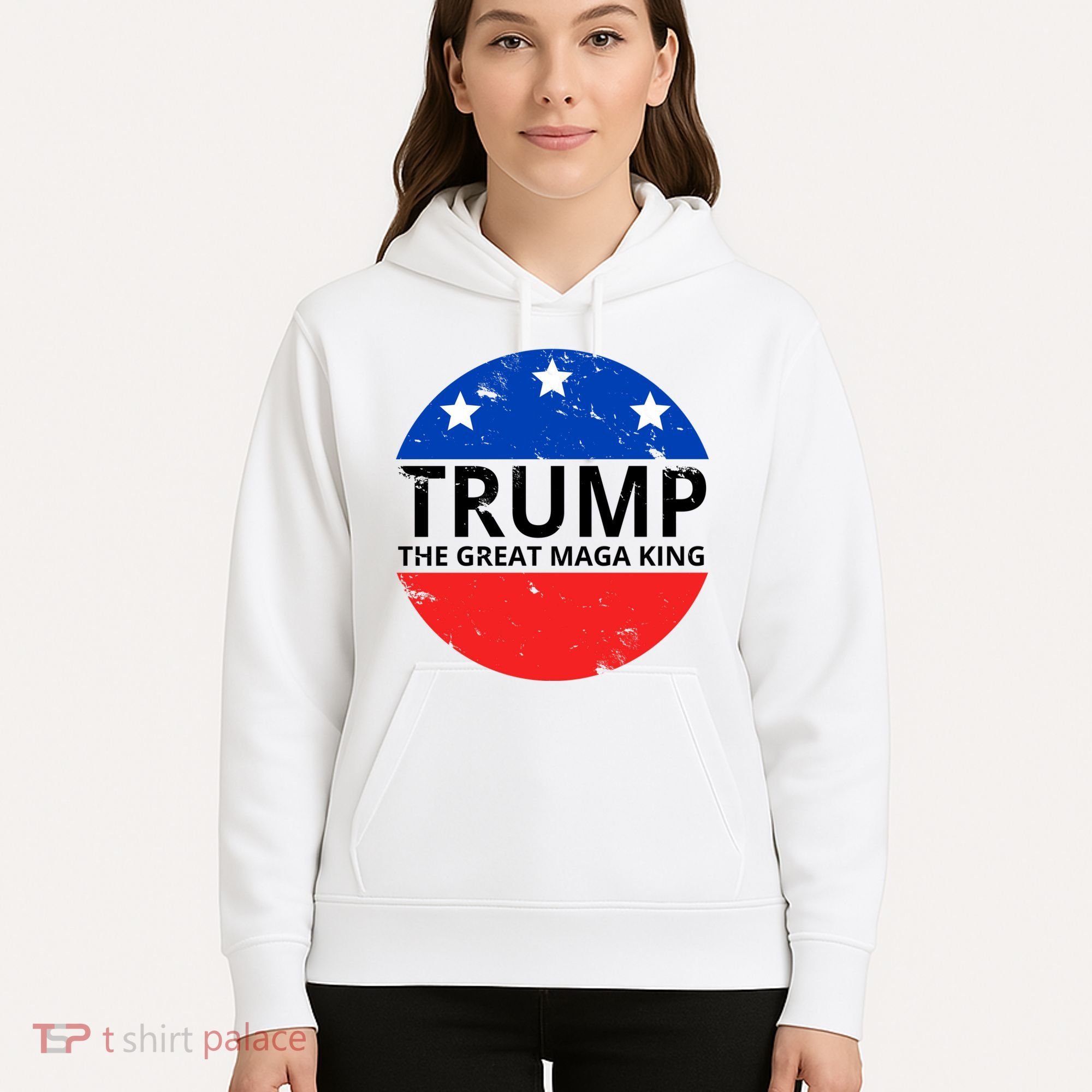 Trump The Great Maga King Logo Hoodie