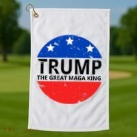 Trump The Great Maga King Logo Golf Towel thumb 1