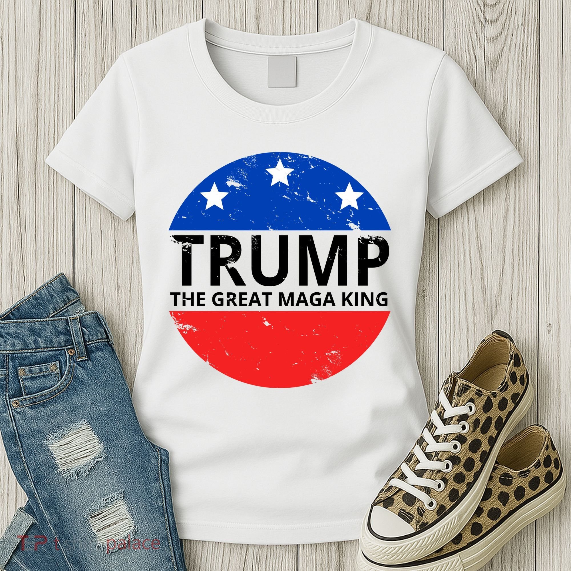 Trump The Great Maga King Logo Women's T-Shirt