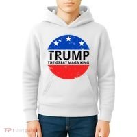 Trump The Great Maga King Logo Kids Hoodie thumb 4