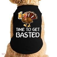 Time To Get Basted Turkey Beer Funny Thanksgiving Gift Doggie Tank thumb 0