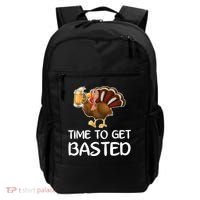 Time To Get Basted Turkey Beer Funny Thanksgiving Gift Backpack thumb 0