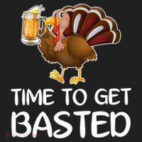 Time To Get Basted Turkey Beer Funny Thanksgiving Gift Beanie thumb 2