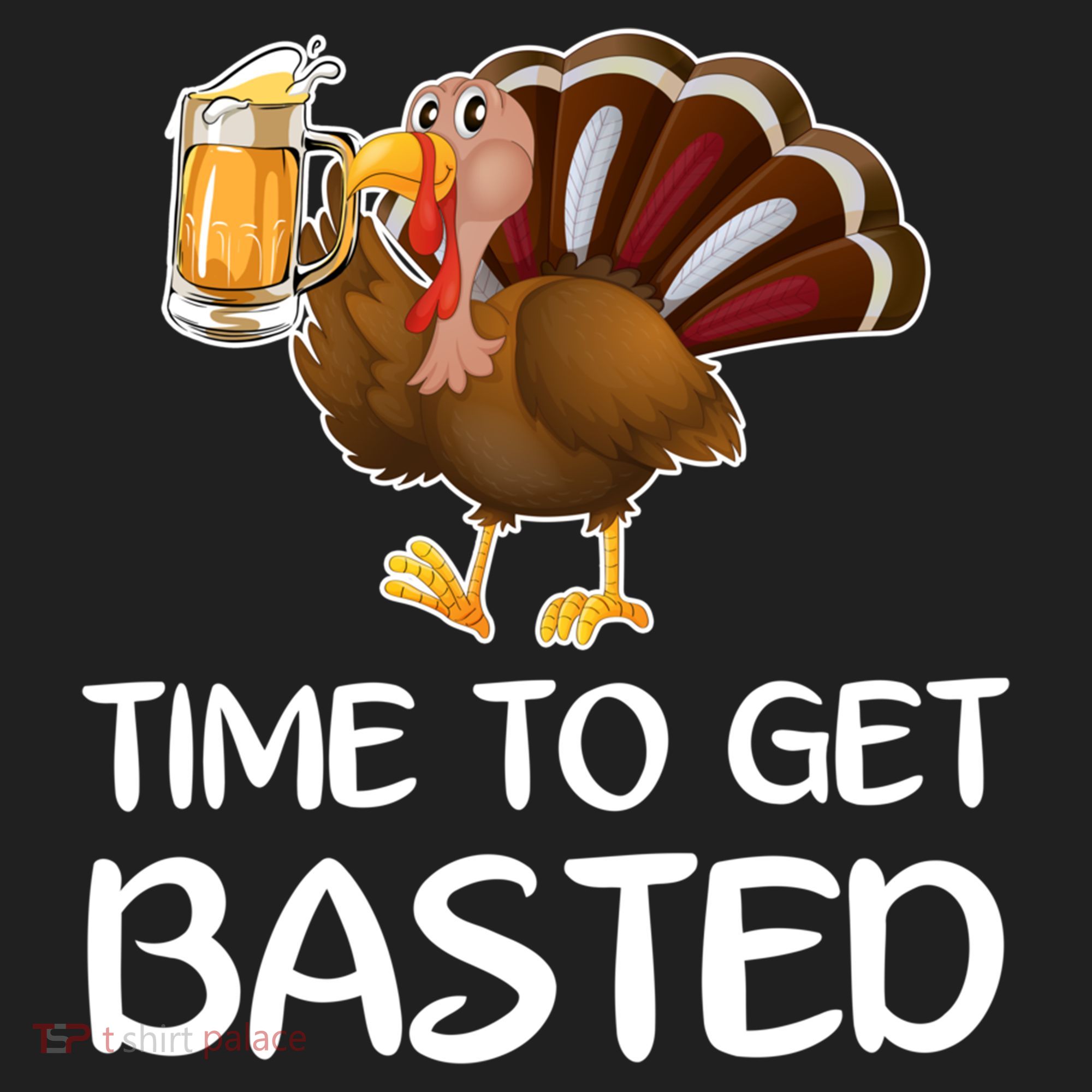 Time To Get Basted Turkey Beer Funny Thanksgiving Gift Beanie
