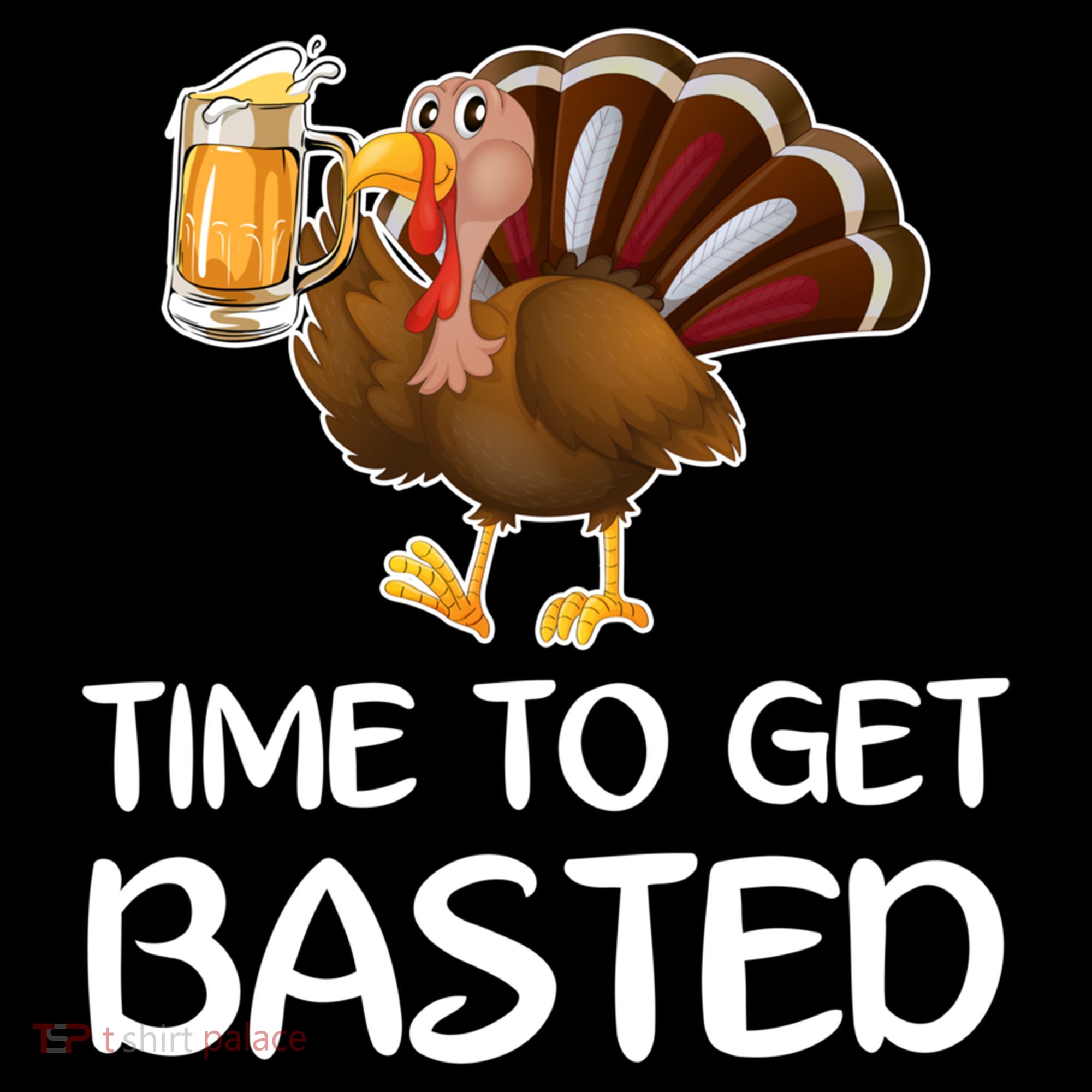 Time To Get Basted Turkey Beer Funny Thanksgiving Gift Women's Hoodie