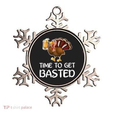 Time To Get Basted Turkey Beer Funny Thanksgiving Gift Ornament