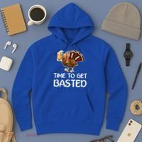 Time To Get Basted Turkey Beer Funny Thanksgiving Gift Hoodie thumb 3