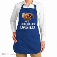 Time To Get Basted Turkey Beer Funny Thanksgiving Gift Apron thumb 2