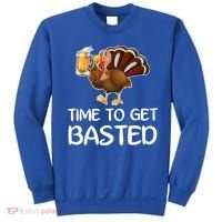 Time To Get Basted Turkey Beer Funny Thanksgiving Gift Sweatshirt thumb 0