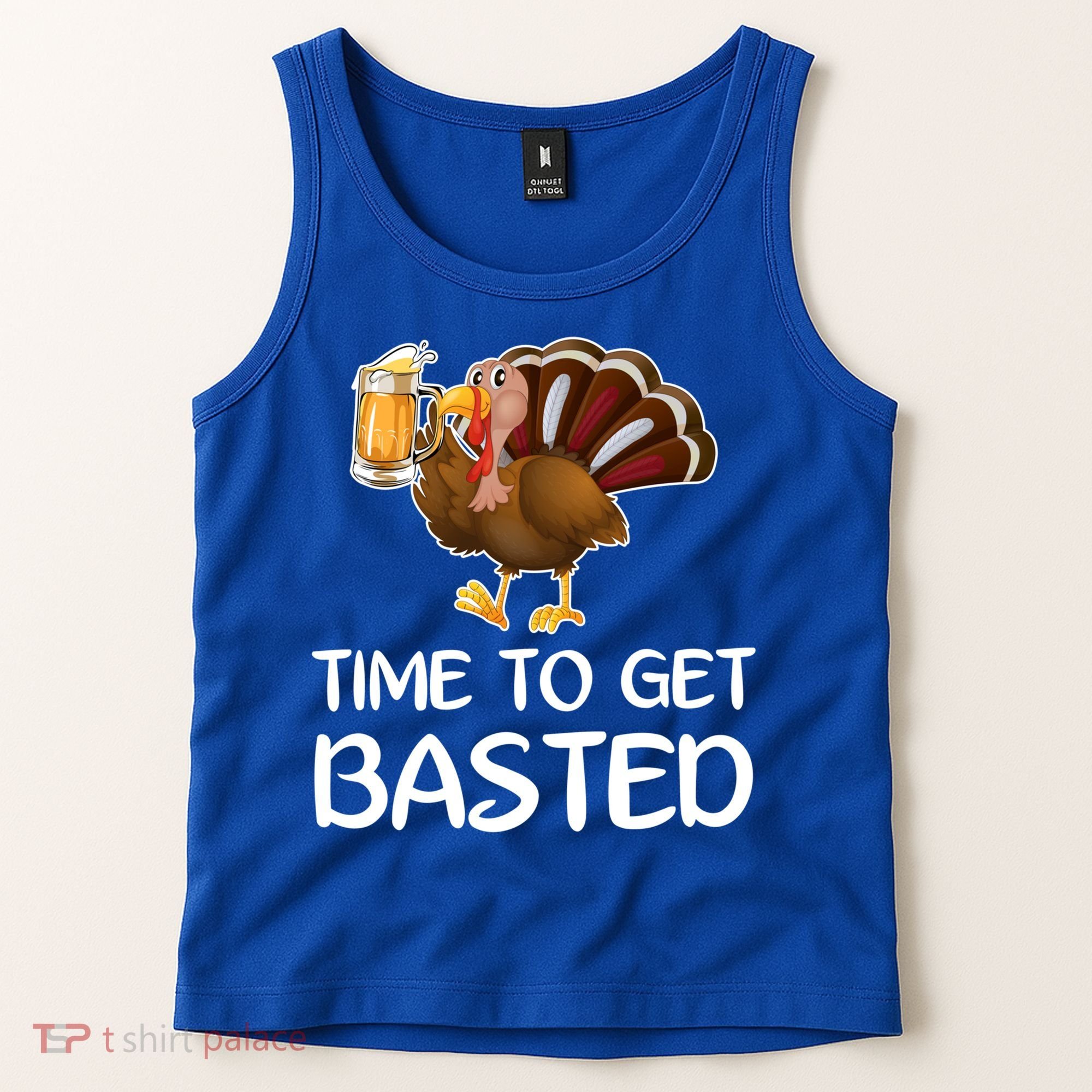 Time To Get Basted Turkey Beer Funny Thanksgiving Gift Tank Top