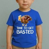 Time To Get Basted Turkey Beer Funny Thanksgiving Gift Toddler T-Shirt thumb 2