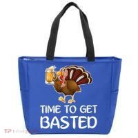 Time To Get Basted Turkey Beer Funny Thanksgiving Gift Tote Bag thumb 0