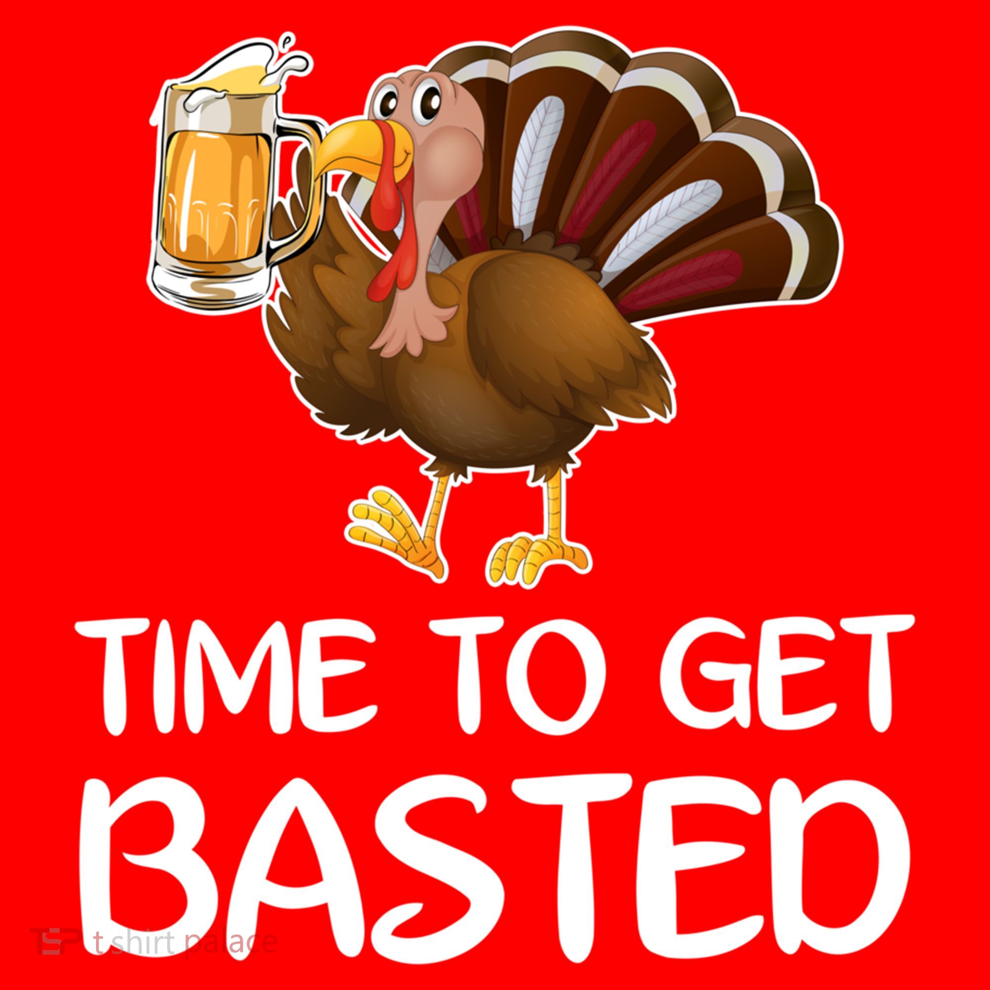 Time To Get Basted Turkey Beer Funny Thanksgiving Gift Santa Hat