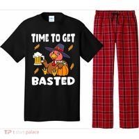 Time To Get Basted Funny Happy Thanksgiving Turkey Pajama Set thumb 0