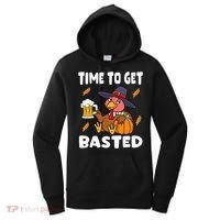 Time To Get Basted Funny Happy Thanksgiving Turkey Women's Hoodie thumb 0