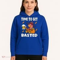 Time To Get Basted Funny Happy Thanksgiving Turkey Hoodie thumb 5
