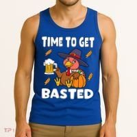 Time To Get Basted Funny Happy Thanksgiving Turkey Tank Top thumb 3