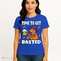 Time To Get Basted Funny Happy Thanksgiving Turkey Women's T-Shirt thumb 4