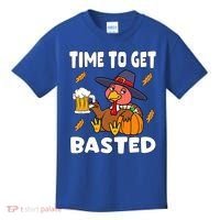 Time To Get Basted Funny Happy Thanksgiving Turkey Kids T-Shirt thumb 0