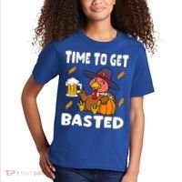 Time To Get Basted Funny Happy Thanksgiving Turkey Kids T-Shirt thumb 2