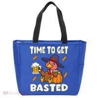 Time To Get Basted Funny Happy Thanksgiving Turkey Tote Bag thumb 0