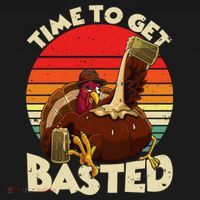 Time To Get Basted Funny Beer Thanksgiving Turkey Gift Doggie Tank thumb 4