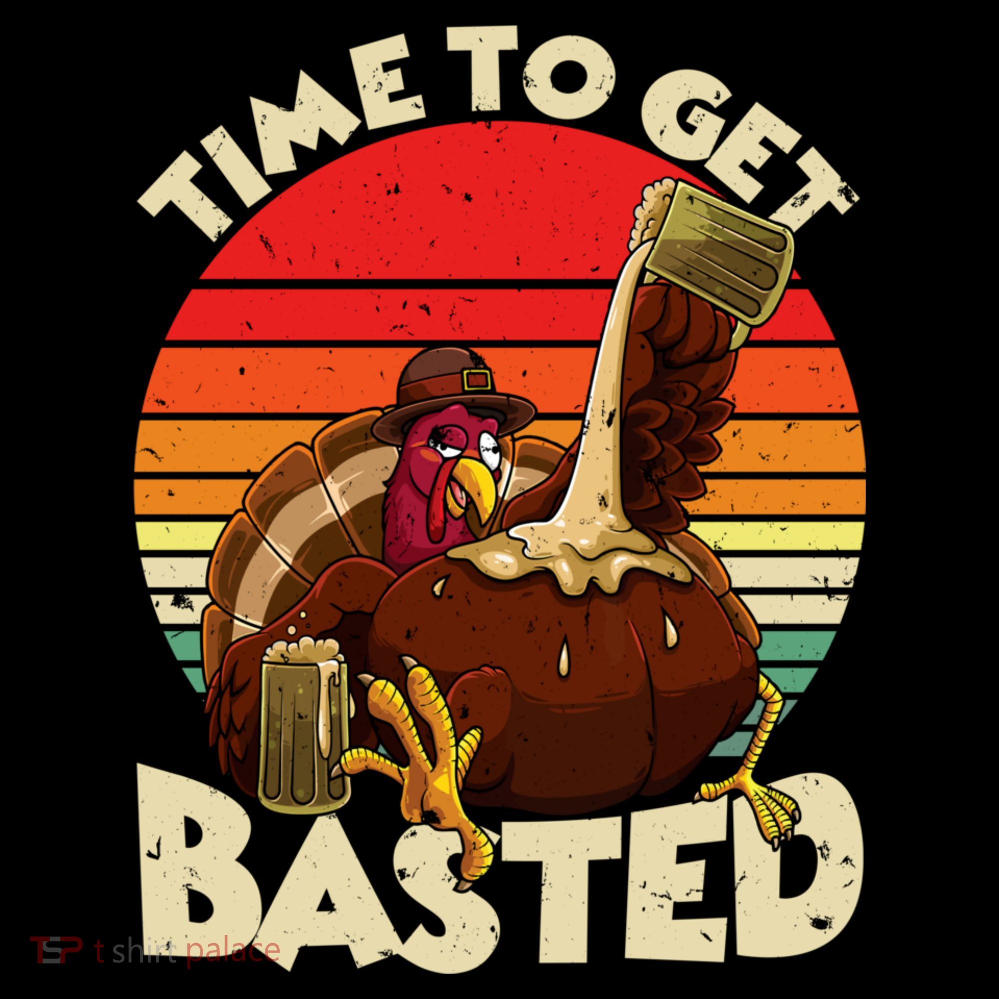 Time To Get Basted Funny Beer Thanksgiving Turkey Gift Women's Hoodie