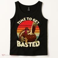 Time To Get Basted Funny Beer Thanksgiving Turkey Gift Tank Top thumb 2