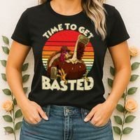 Time To Get Basted Funny Beer Thanksgiving Turkey Gift Women's T-Shirt thumb 2