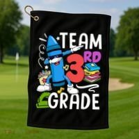 Team Third Grade Cute Funny Golf Towel thumb 1