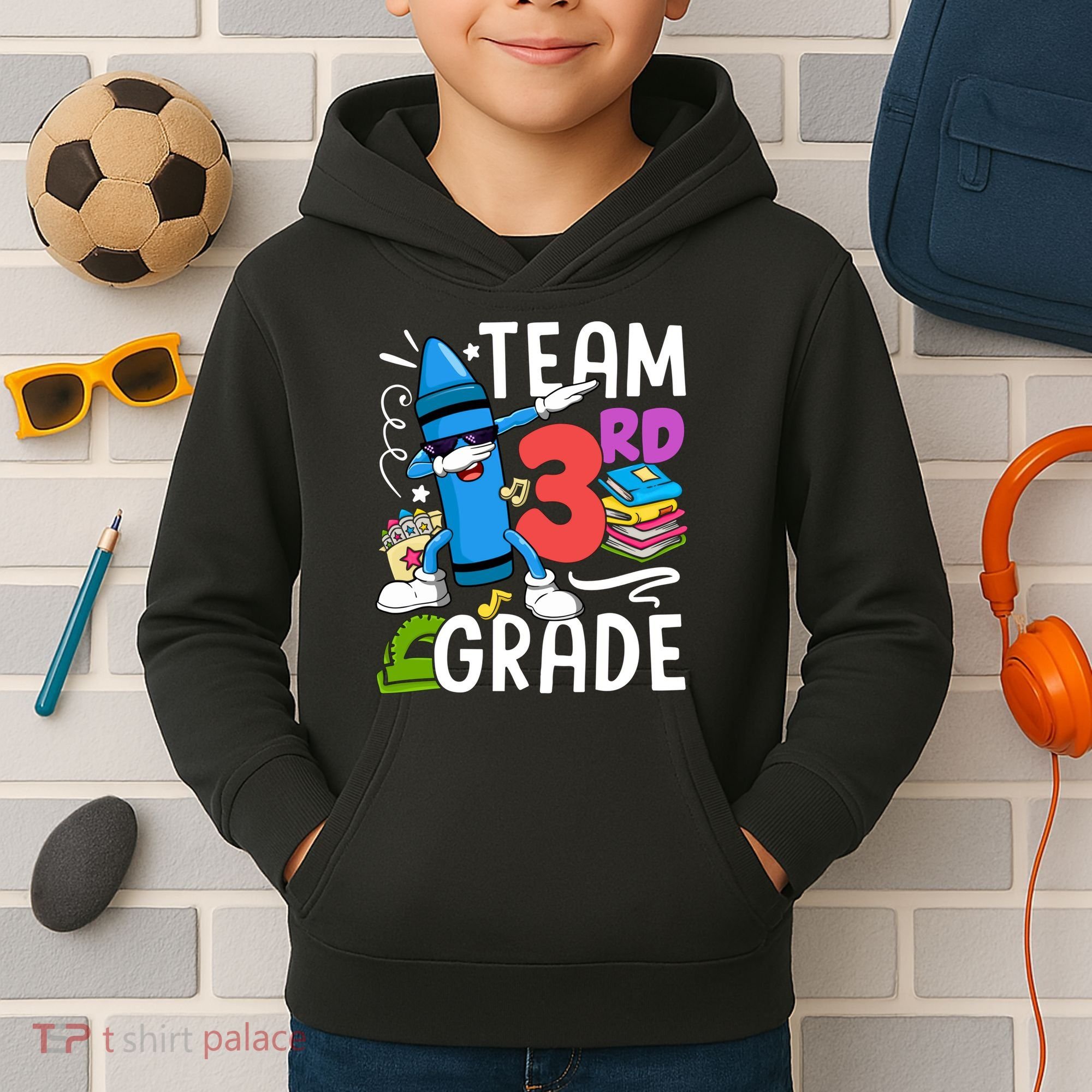 Team Third Grade Cute Funny Kids Hoodie