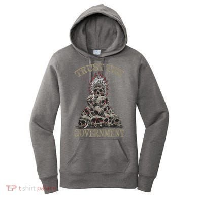 Trust The Government Skull Native American Chief Women's Hoodie