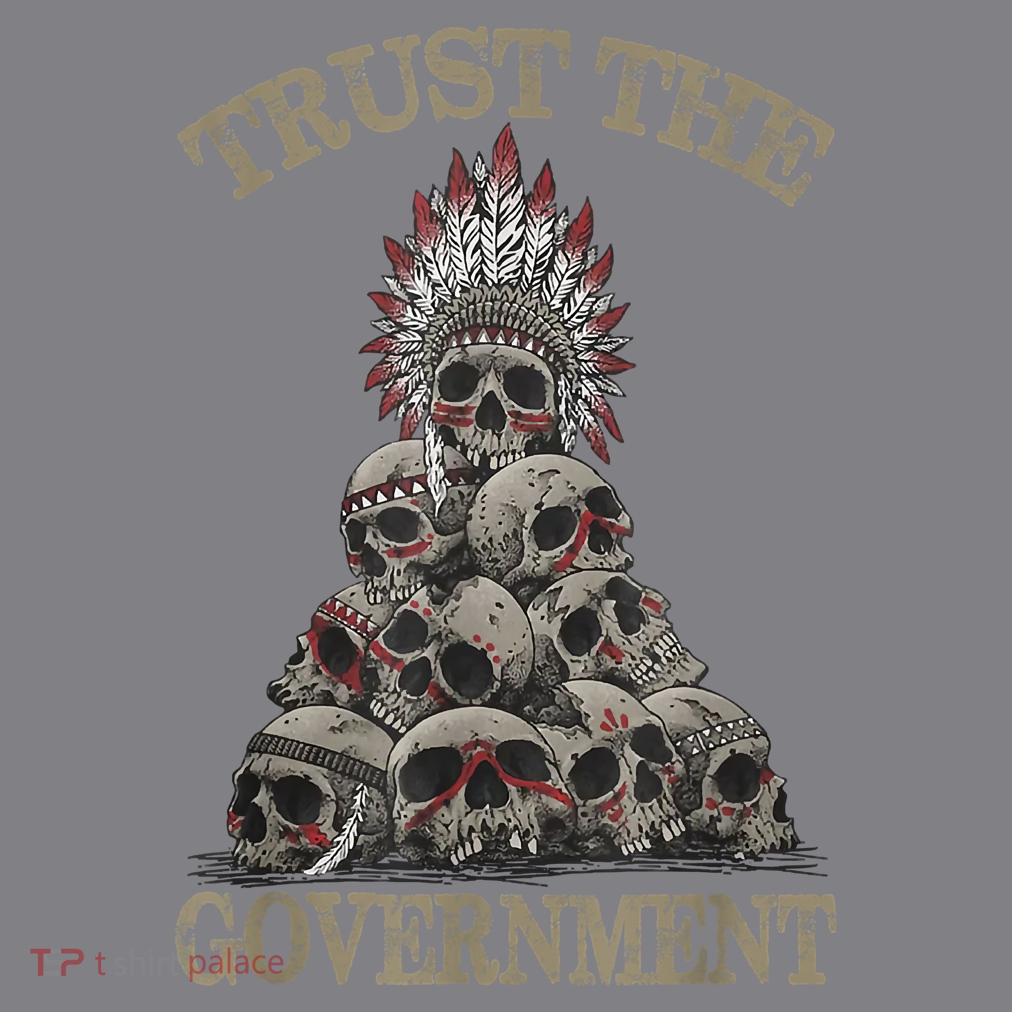 Trust The Government Skull Native American Chief Women's Hoodie