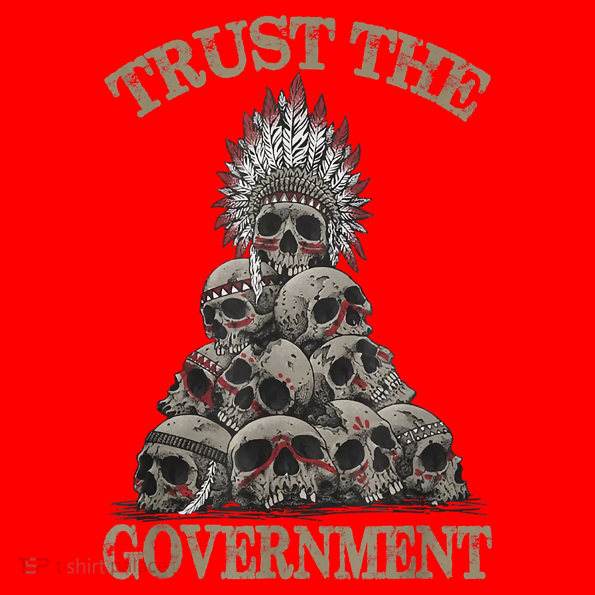 Trust The Government Skull Native American Chief Santa Hat