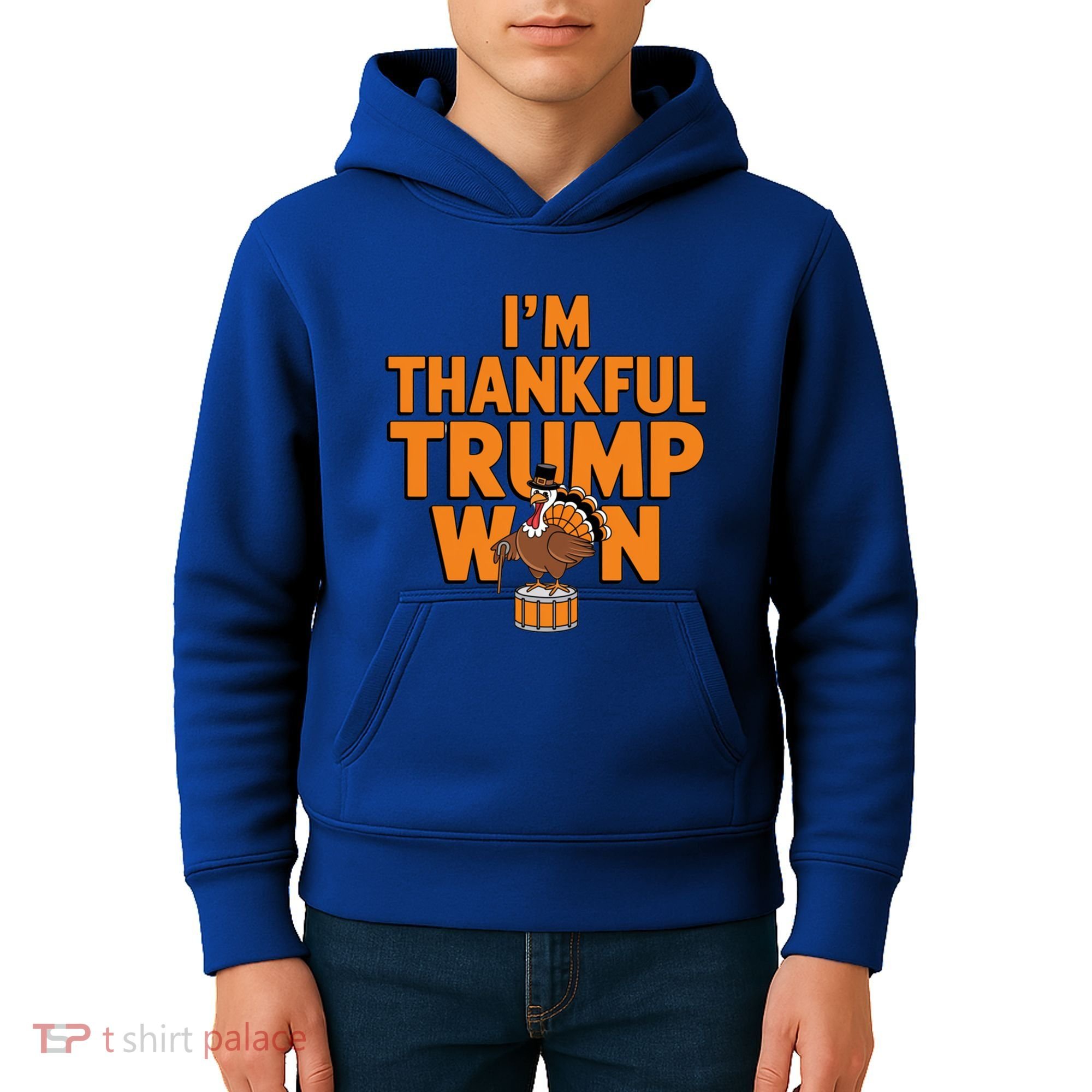 Trump Thanksgiving Gift IM Thankful Trump Won Cute Gift Kids Hoodie