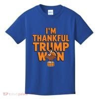 Trump Thanksgiving Gift IM Thankful Trump Won Cute Gift Kids T-Shirt thumb 0