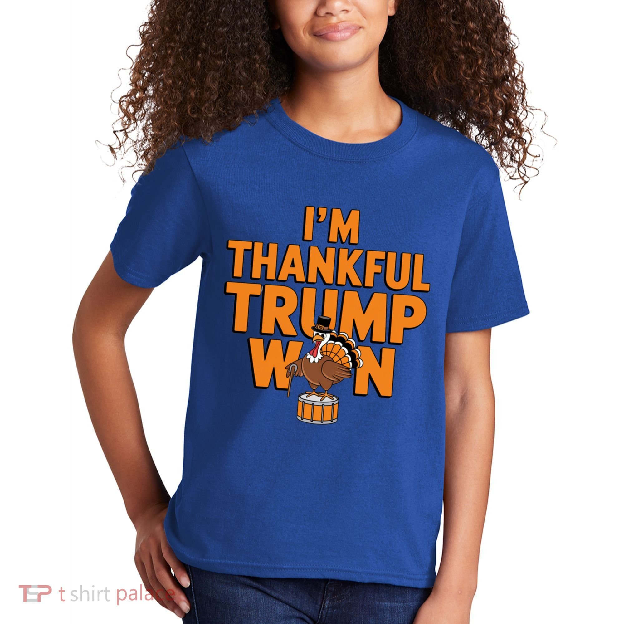 Trump Thanksgiving Gift IM Thankful Trump Won Cute Gift Kids T-Shirt