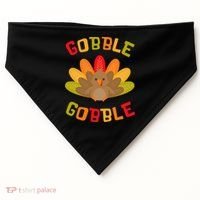 Thanksgiving Turkey Gobble USA-Made Doggie Bandana thumb 0