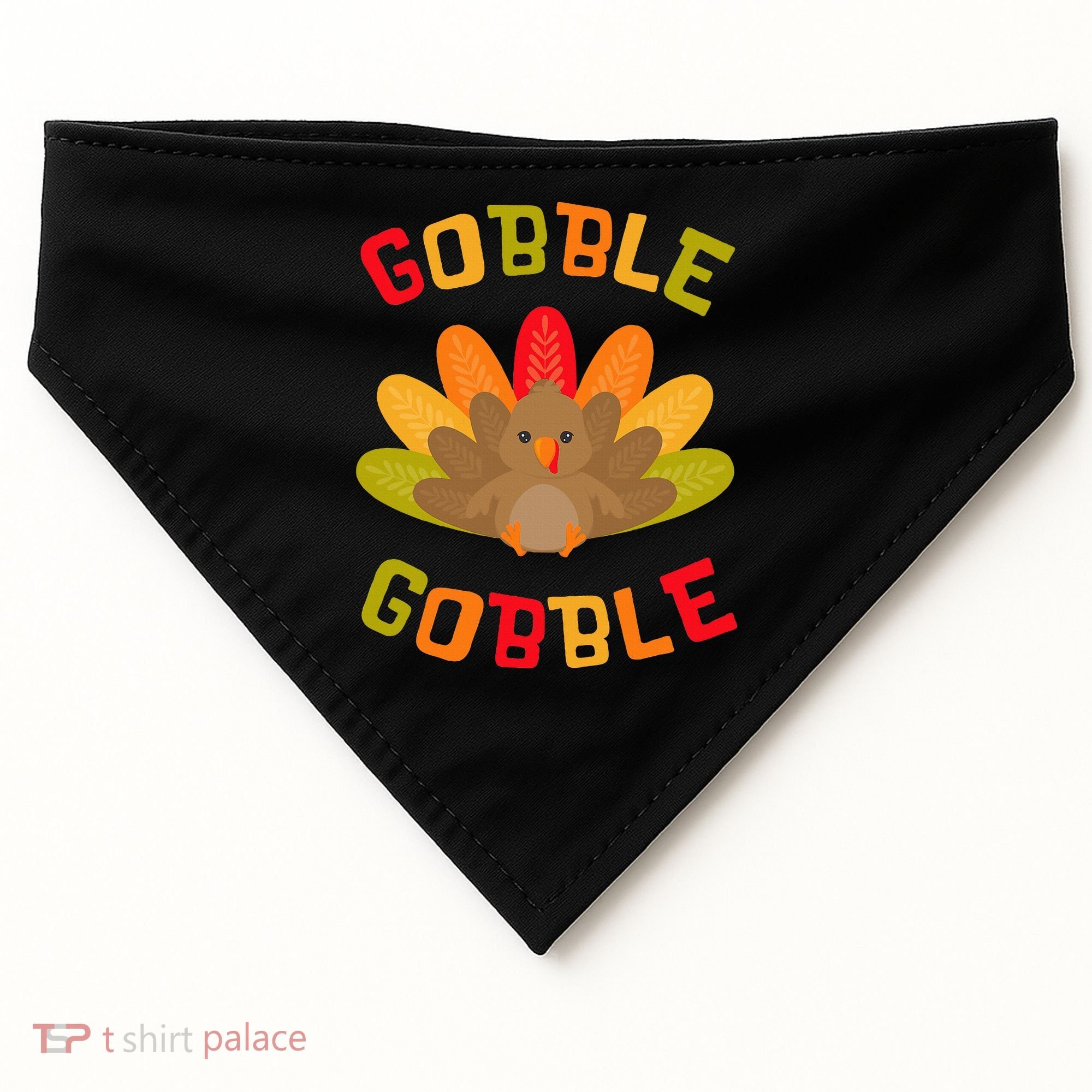 Thanksgiving Turkey Gobble USA-Made Doggie Bandana