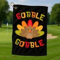 Thanksgiving Turkey Gobble Golf Towel thumb 1