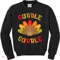 Thanksgiving Turkey Gobble Kids Sweatshirt thumb 0