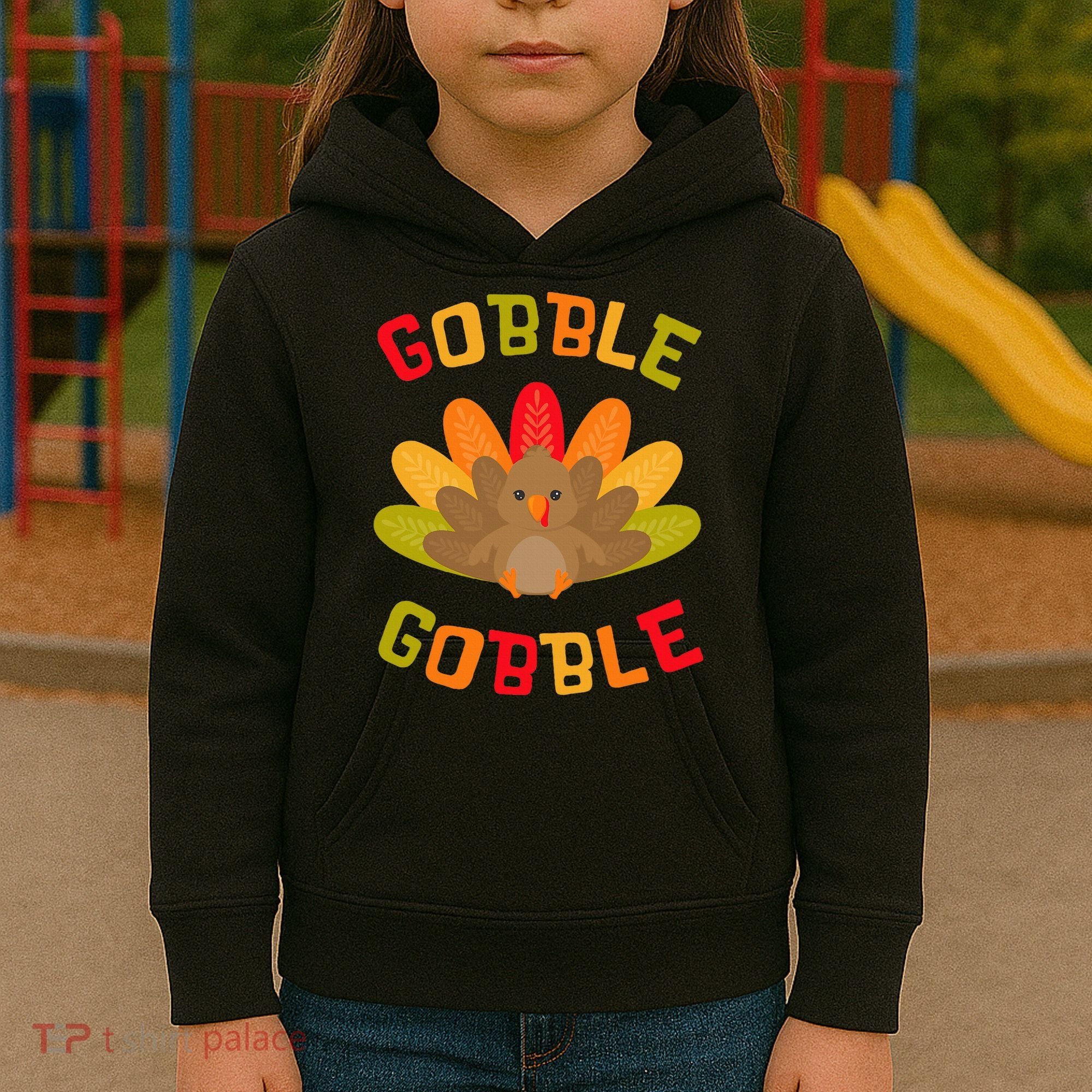 Thanksgiving Turkey Gobble Kids Hoodie