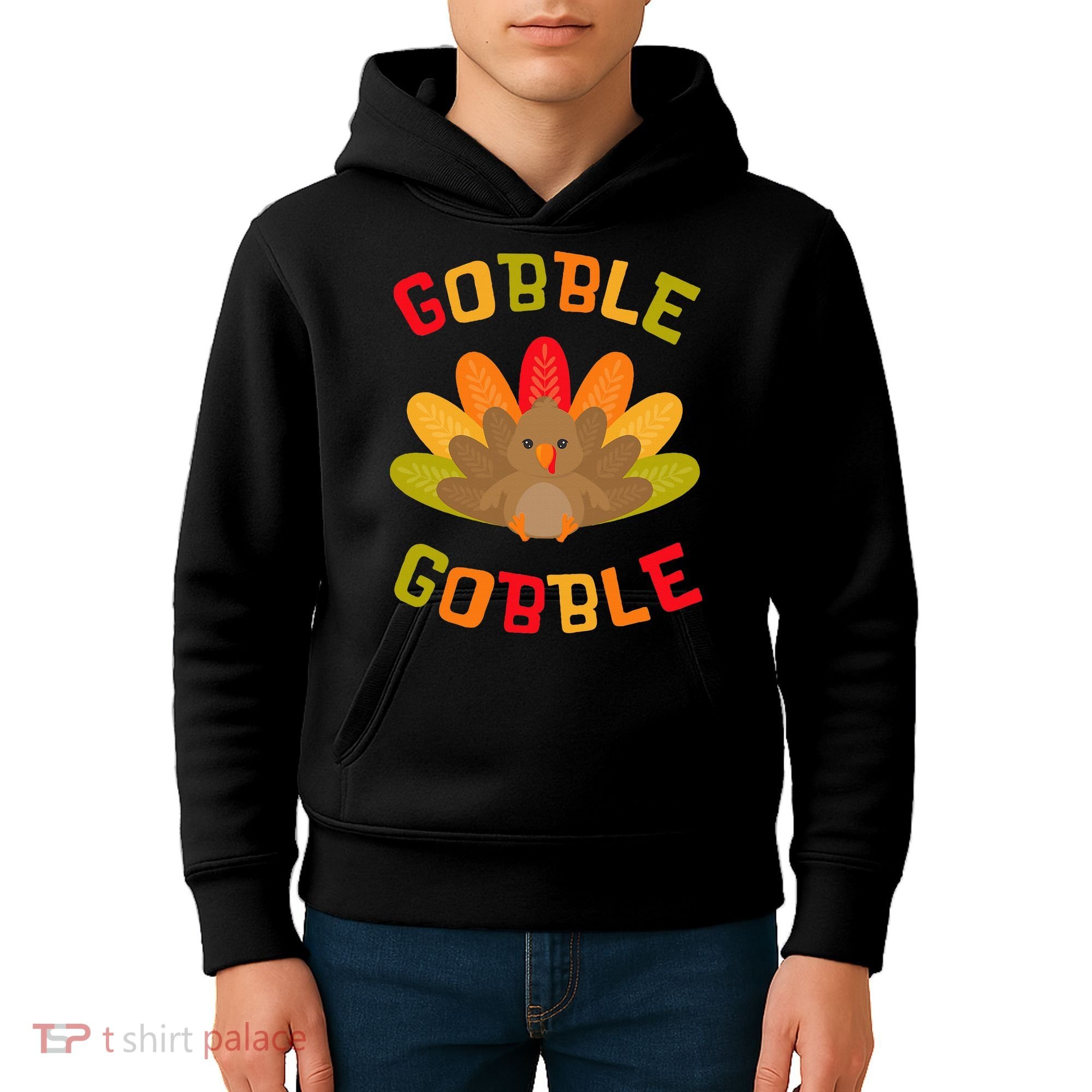 Thanksgiving Turkey Gobble Kids Hoodie
