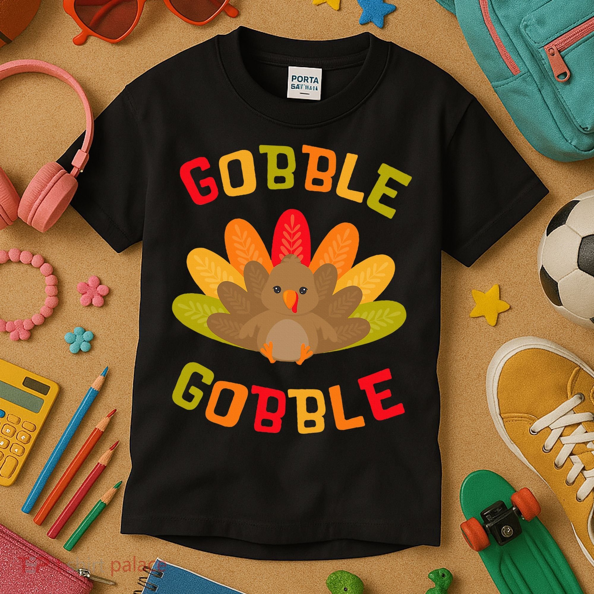 Thanksgiving Turkey Gobble Kids T-Shirt