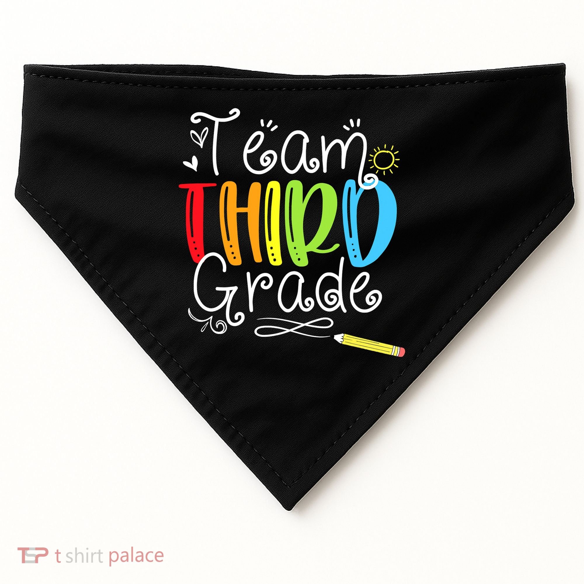 Team Third Grade Back To School 3rd Teacher Student USA-Made Doggie Bandana