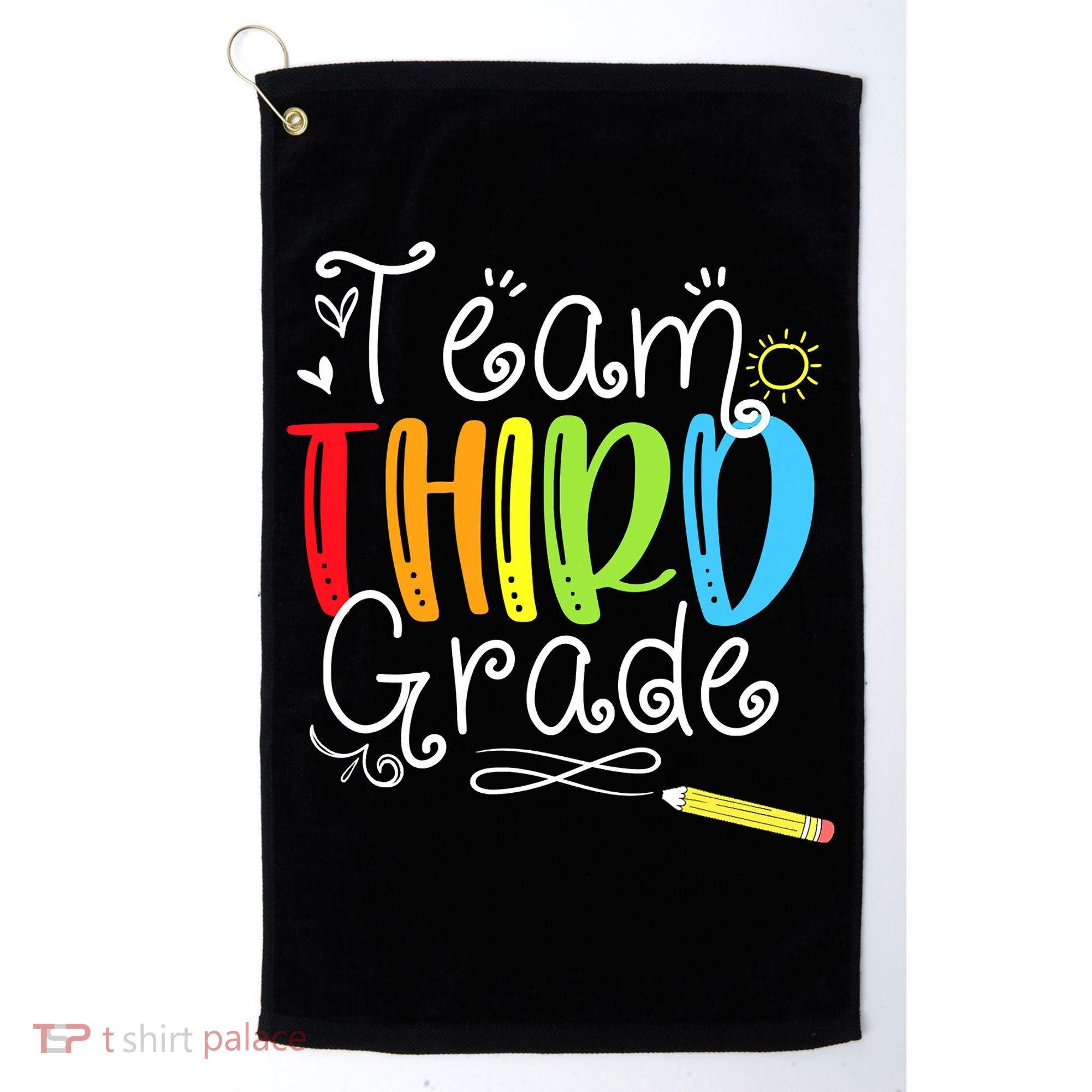 Team Third Grade Back To School 3rd Teacher Student Golf Towel