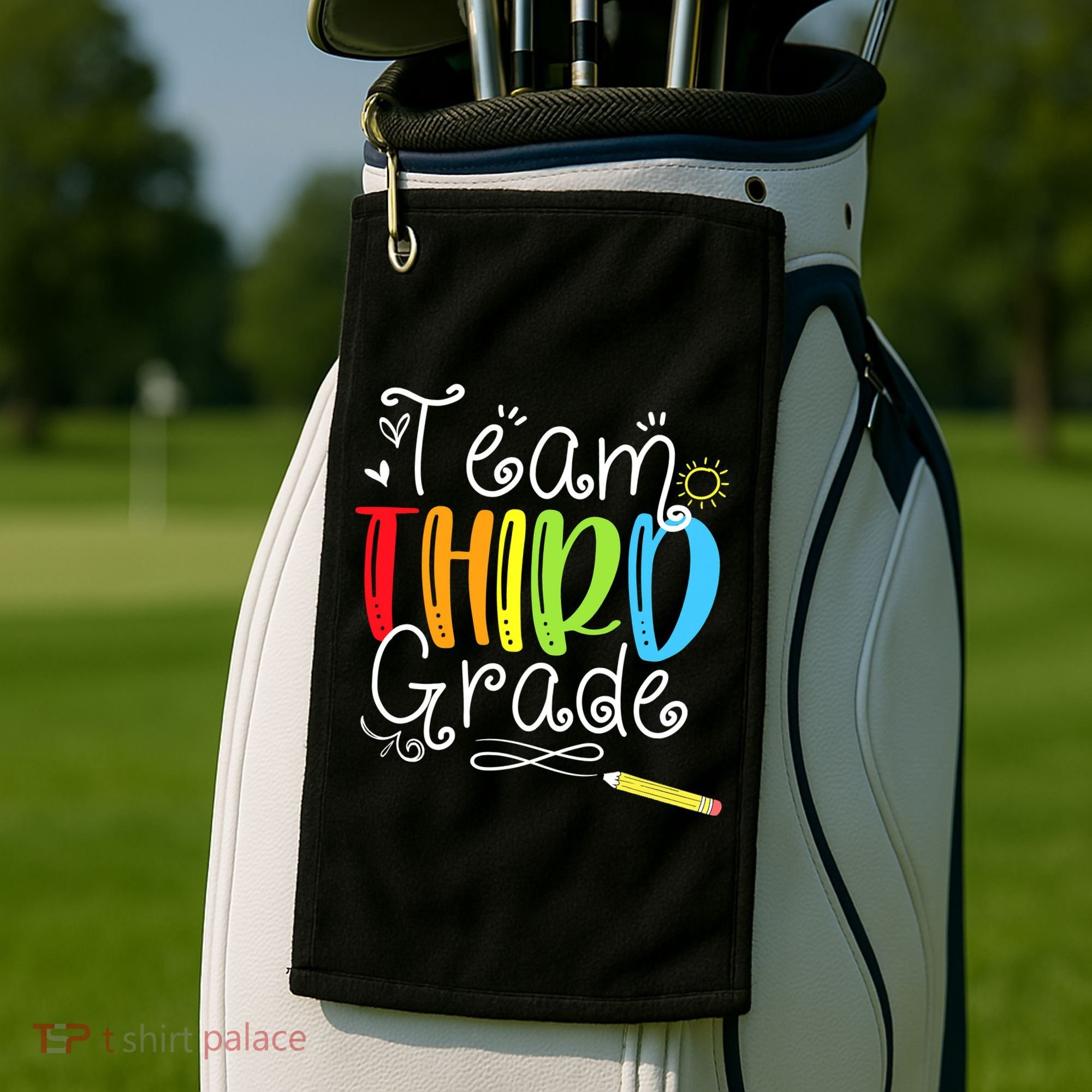 Team Third Grade Back To School 3rd Teacher Student Golf Towel