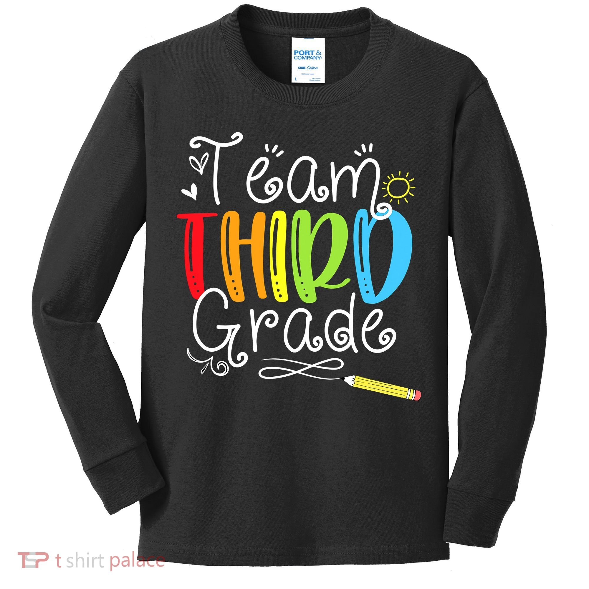 Team Third Grade Back To School 3rd Teacher Student Kids Long Sleeve Shirt