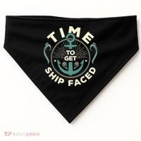 Time To Get Ship Faced Funny Cruise USA-Made Doggie Bandana thumb 0