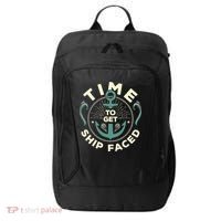 Time To Get Ship Faced Funny Cruise City Backpack thumb 0